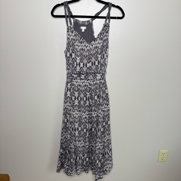 Garnet Hill printed belted Midi Dress medium - Picture 1 of 9